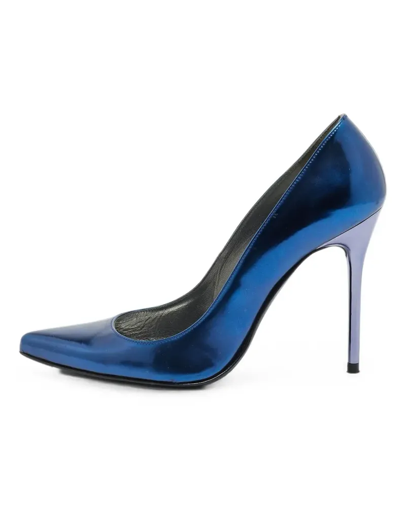 Stuart Weitzman Pumps aus Lackleder mit spitzer Kappe - Blau Blau