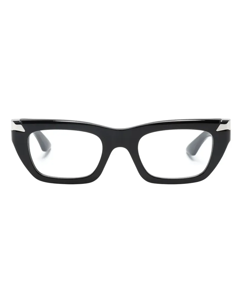 Alexander McQueen Brille mit eckigem Gestell - Schwarz Schwarz