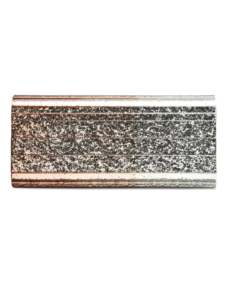 Jimmy Choo Kleine Clutch im Glitter-Look - Silber Silber