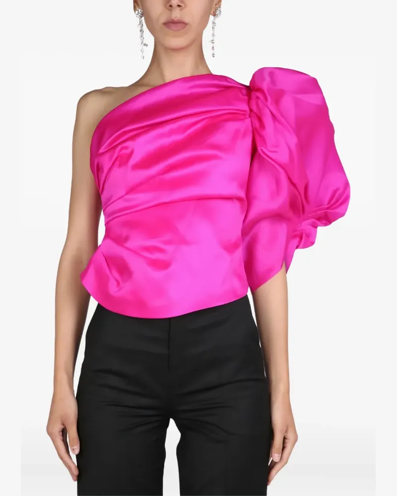 ANOUKI one-shoulder puff-sleeve top - Rosa Rosa