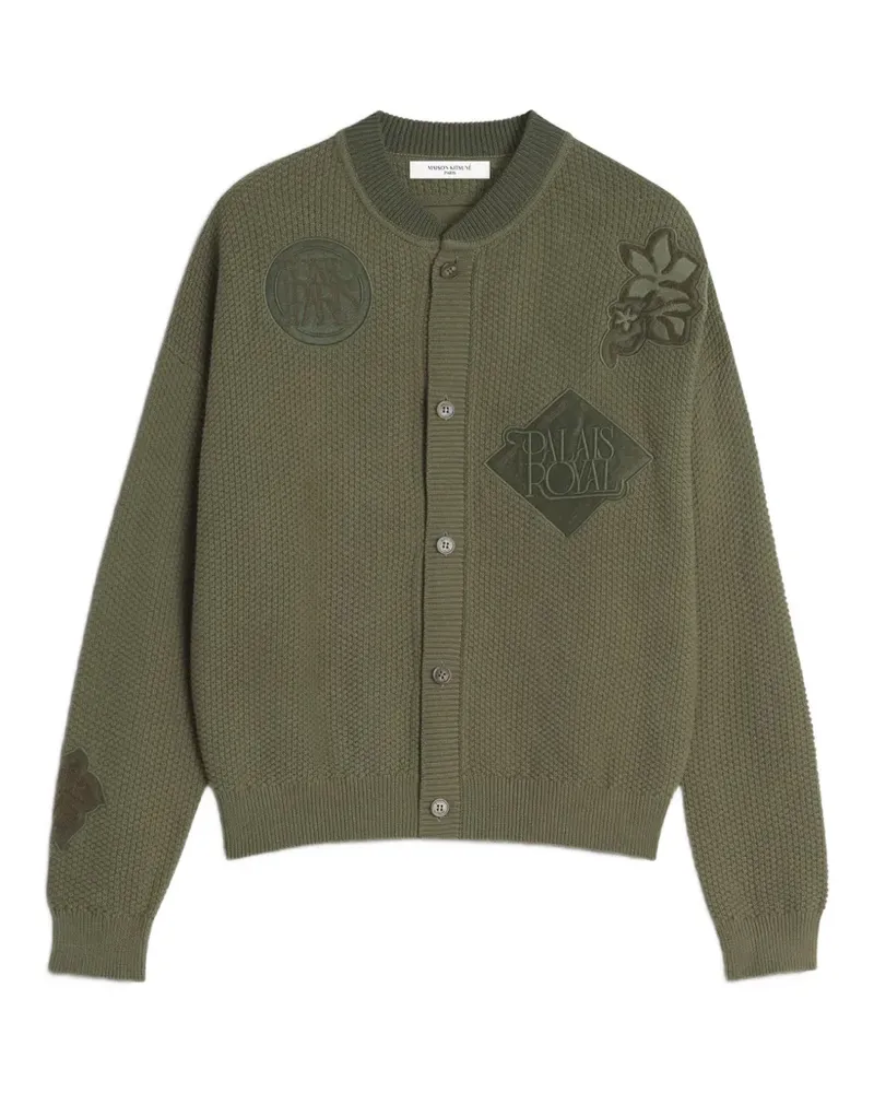 Kitsuné buttoned appliqué cardigan - Grün Grün