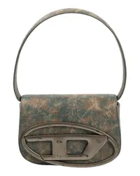 Diesel logo plaque shoulder bag Blau