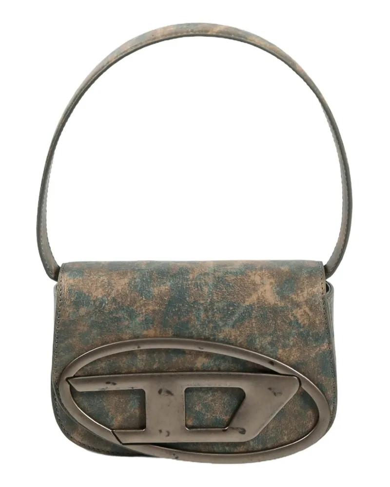 Diesel logo plaque shoulder bag - Blau Blau