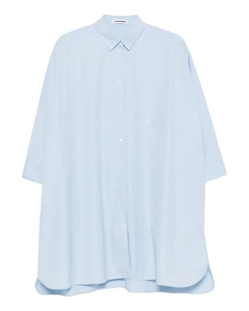Jil Sander oversized curved-hem shirt - Blau Blau
