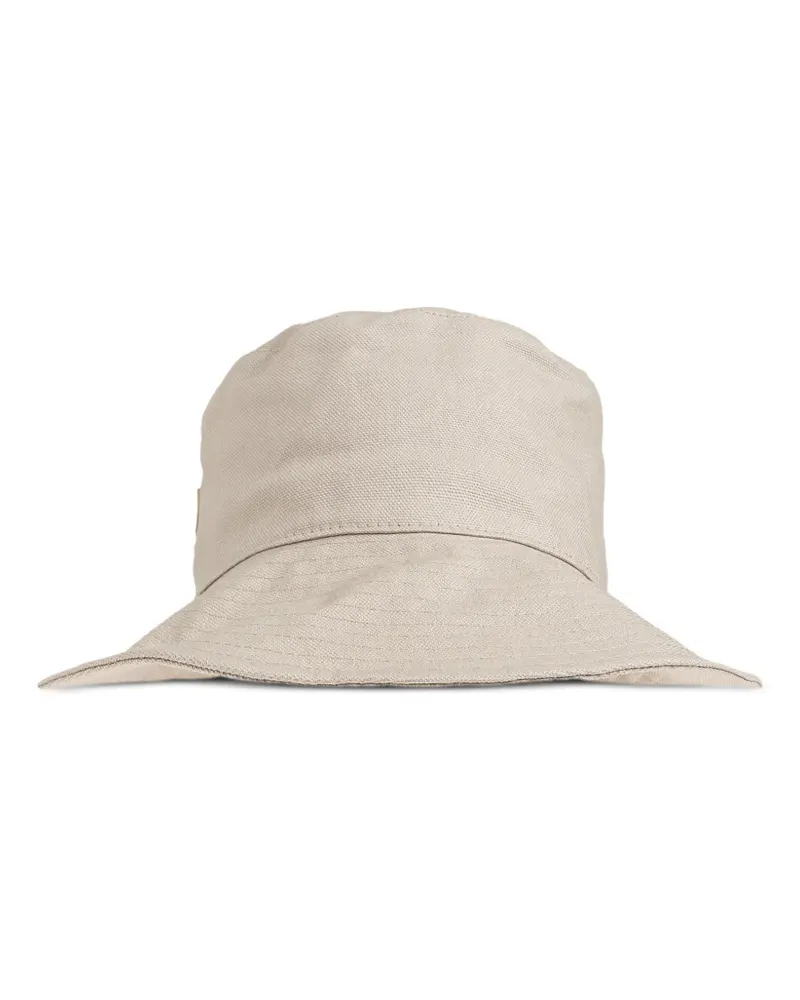 Emporio Armani Sonnenhut mit Logo-Schild - Nude Nude