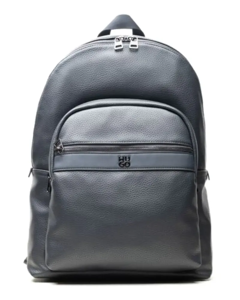 HUGO BOSS logo-plaque zip-pocket backpack - Blau Blau