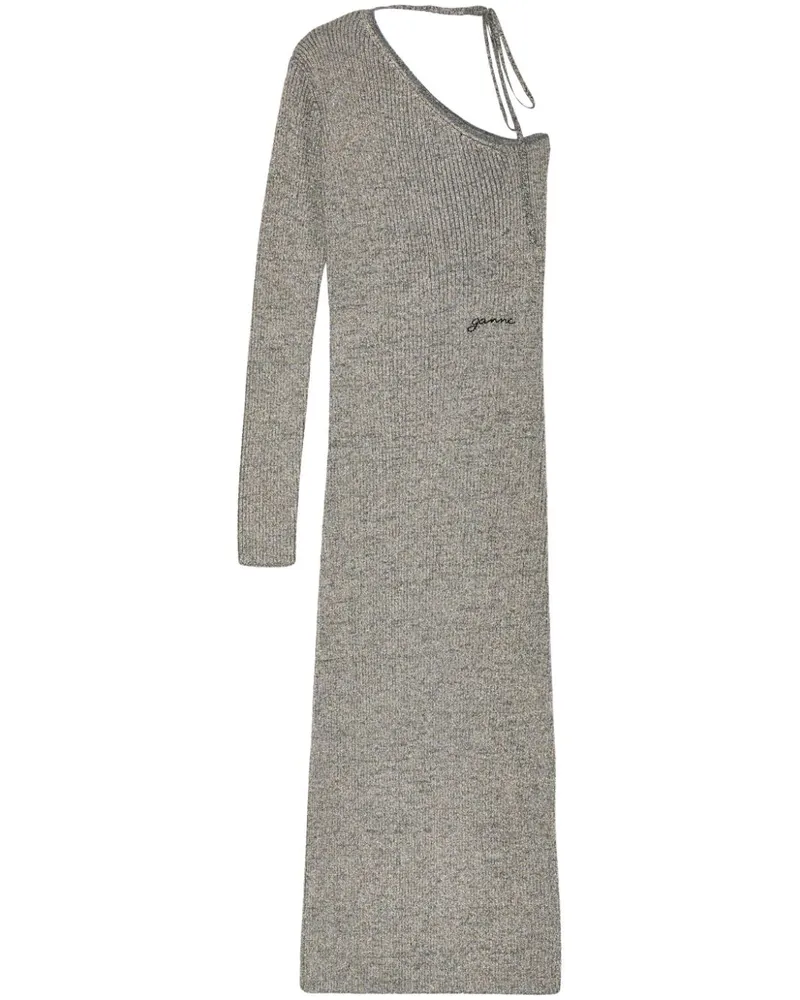 Ganni Asymmetrisches Sparkle Kleid - Nude Nude