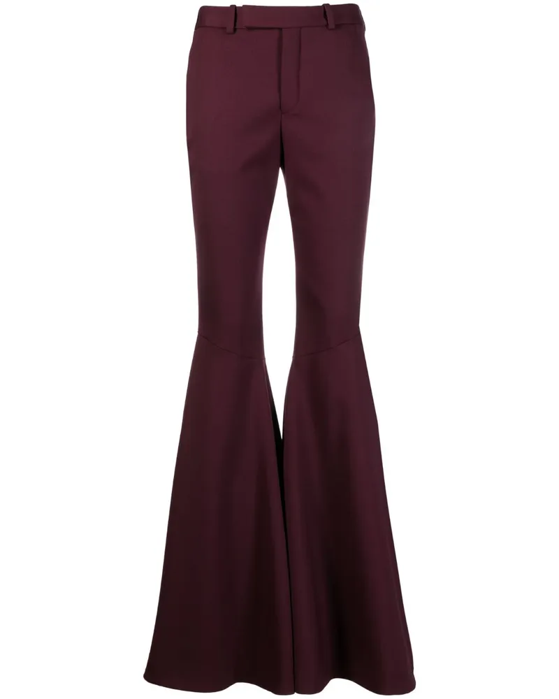 Saint Laurent Ausgestellte High-Waist-Hose - Rot Rot