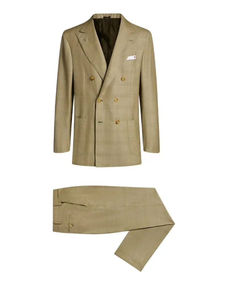 Kiton Doppelreihiger Anzug - Braun Braun