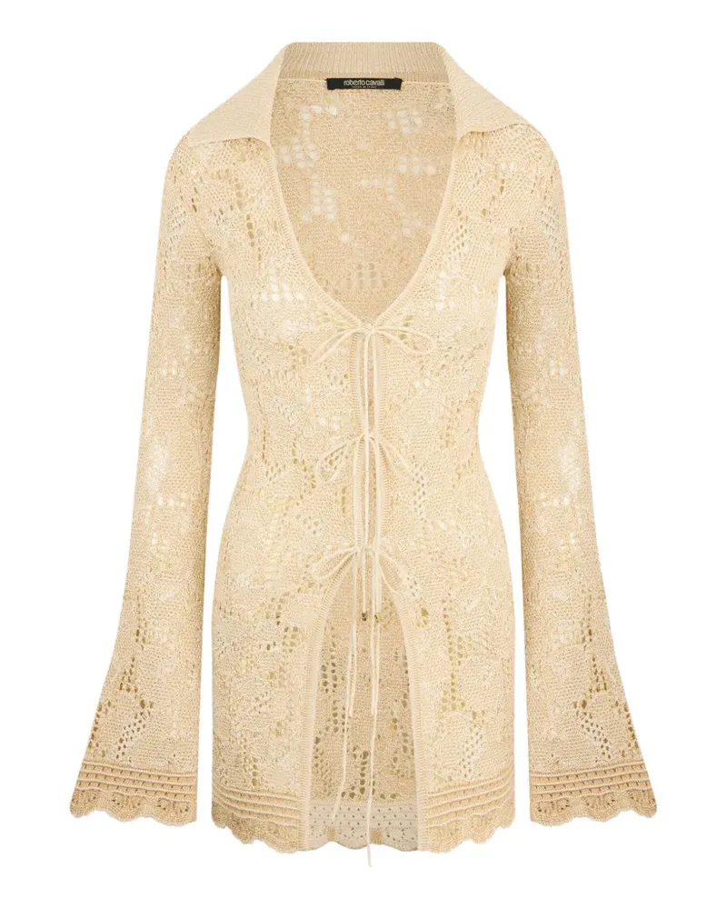 Roberto Cavalli front-tie cardigan - Nude Nude