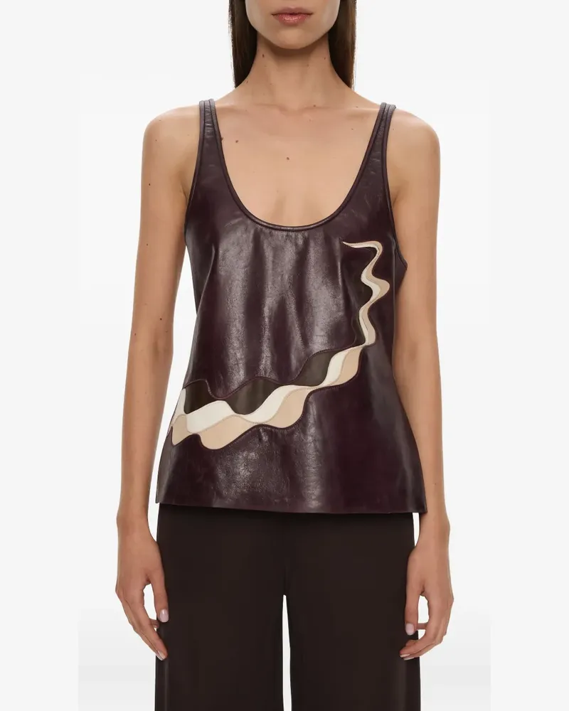 Christopher Esber Fragment Tanktop aus Leder - Rot Rot