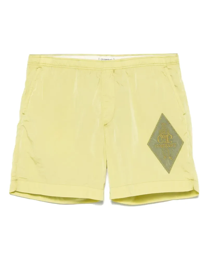 C.P. Company Badeshorts mit Logo-Stickerei - Grün Grün