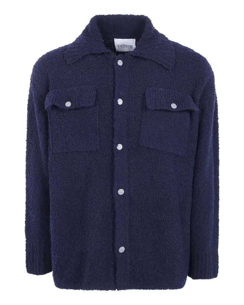 Laneus bouclé-texture overshirt - Blau Blau