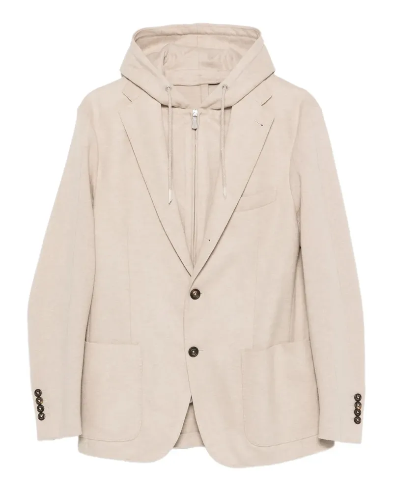Eleventy Sakko mit Kapuze - Nude Nude