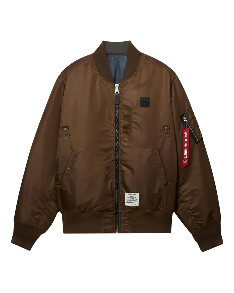 Alpha Industries Bomberjacke mit Logo-Patch - Blau Blau