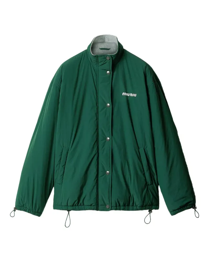 Miu Miu Jacke aus Pongé und Fleece - Grün Grün