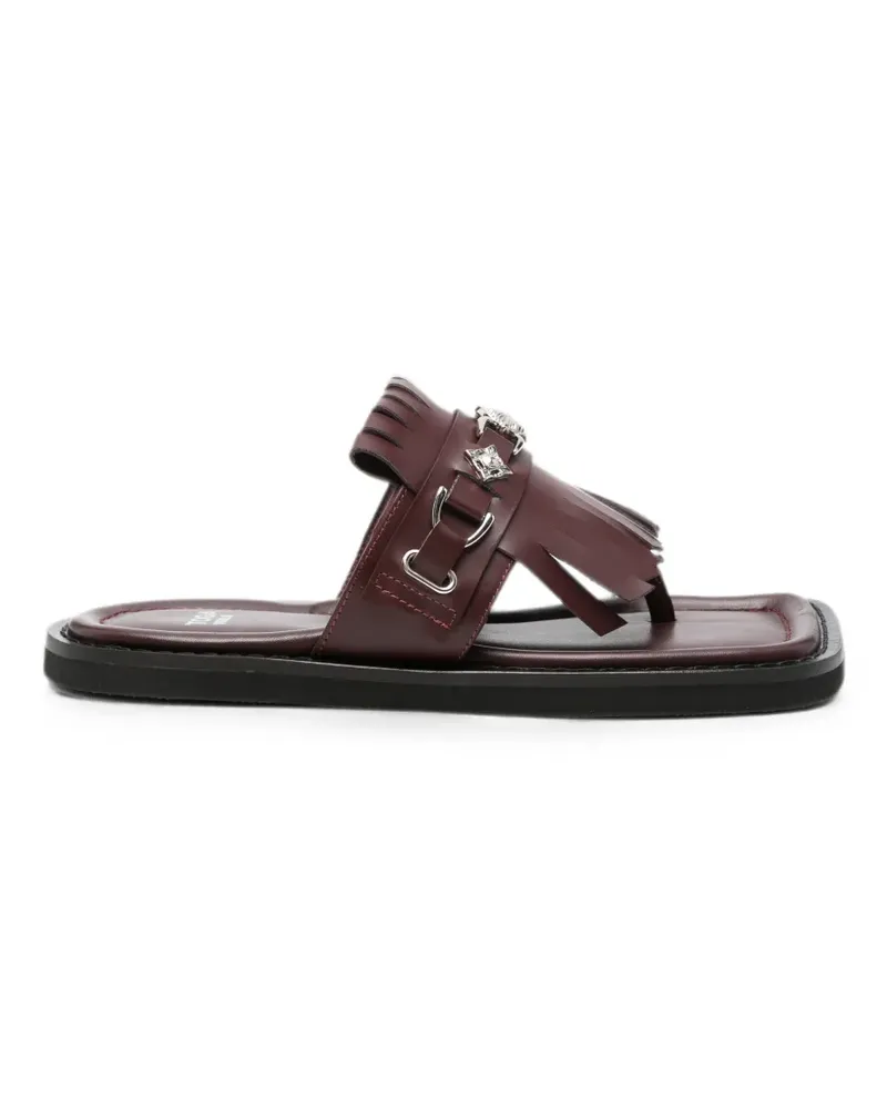 Toga fringed-detail square-toe sandals - Rot Rot