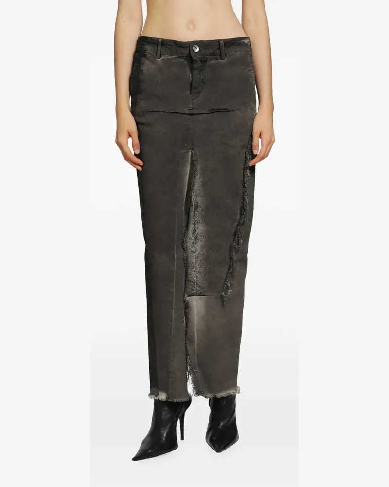 Rick Owens Tower denim sliced midi skirt - Grau Grau