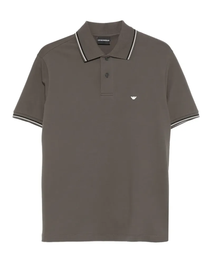 Emporio Armani Poloshirt mit Streifendetail - Grau Grau