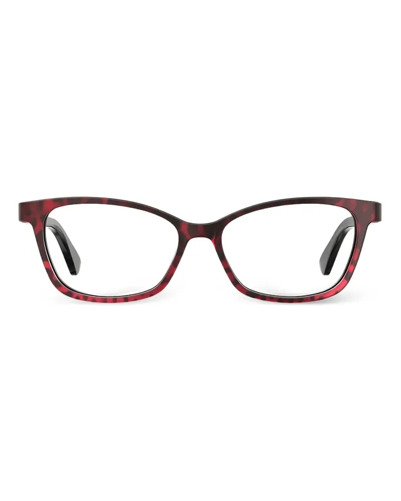 Moschino Cat-Eye-Brille mit Animal-Print - Rot Rot