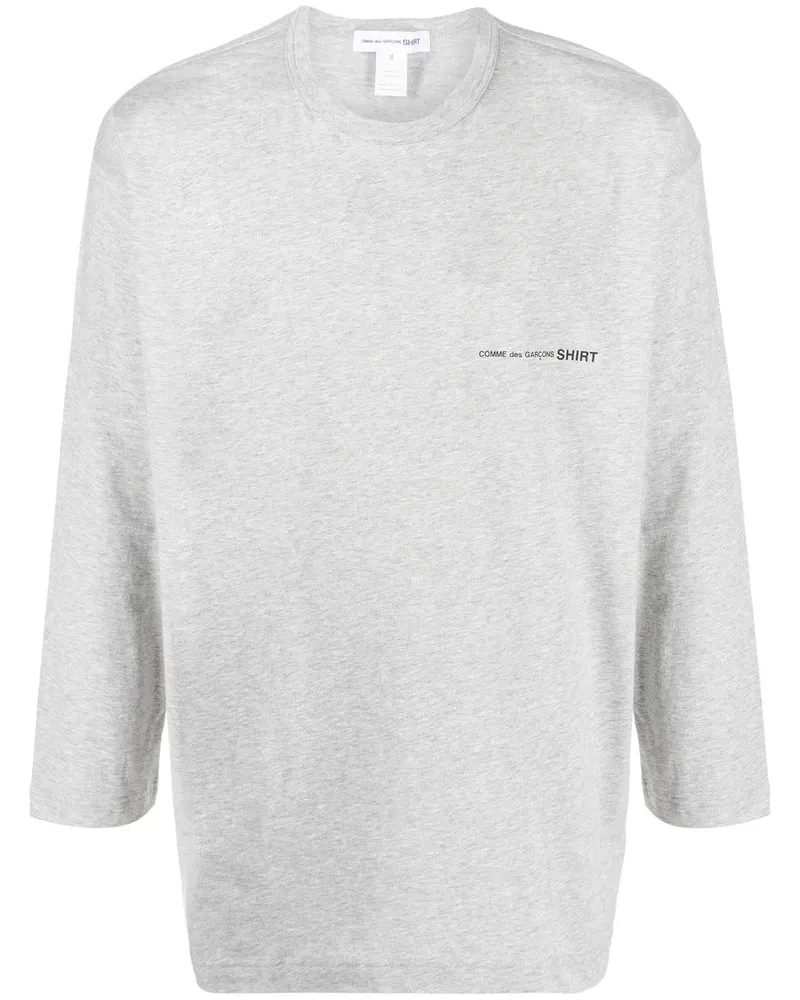 Comme des Garçons Langarmshirt mit Logo-Print - Grau Grau