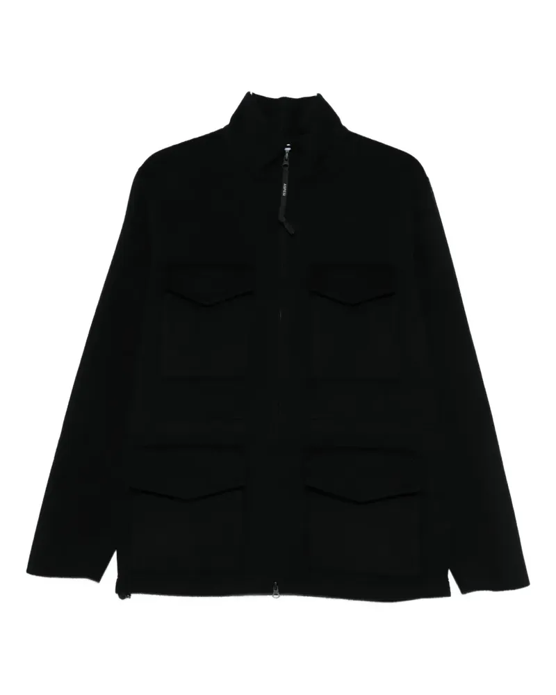 ASPESI pocketed zipped single-breasted coat - Blau Blau