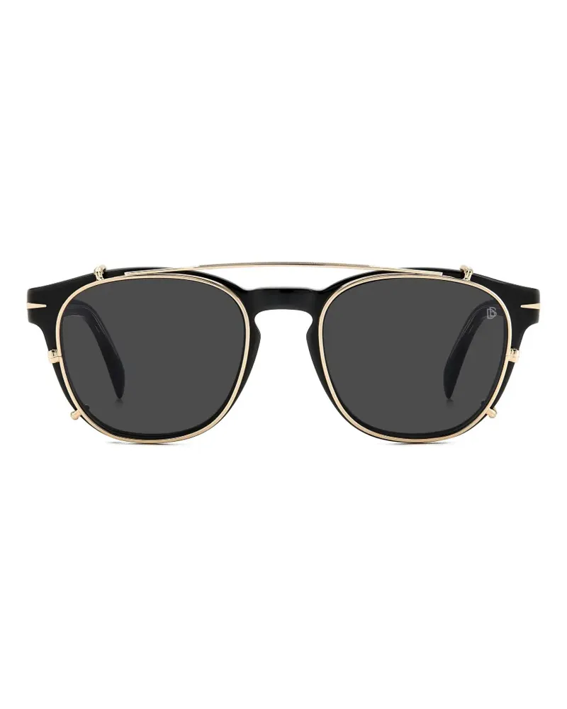 EYEWEAR by DAVID BECKHAM square-frame clip-on glasses - Schwarz Schwarz