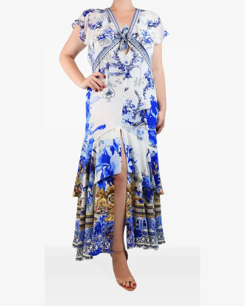 Camilla floral-print silk maxi dress - Weiß Weiß