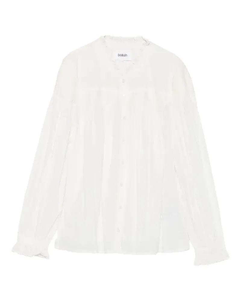 ba&sh Gesmokte Tonia Bluse mit Rüschen - Weiß Weiß