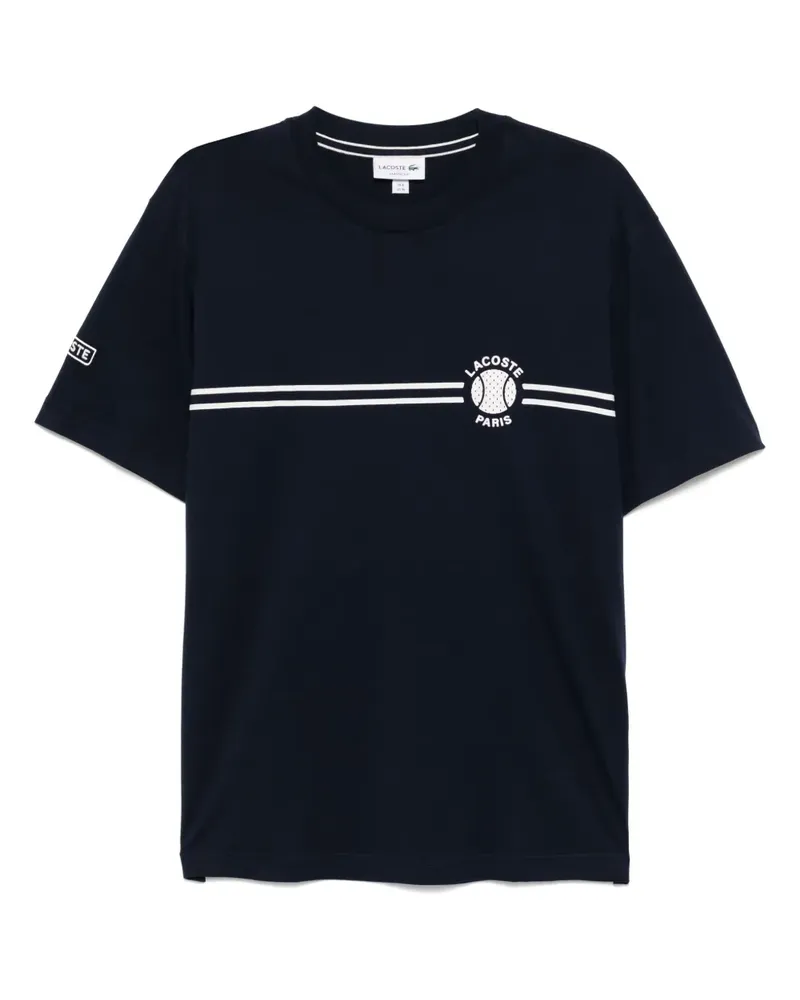Lacoste Besticktes T-Shirt mit Print - Blau Blau