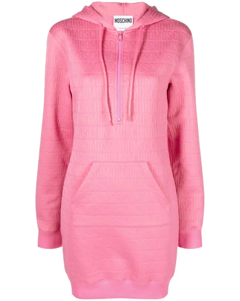 Moschino Kapuzenkleid mit Logo-Print - Rosa Rosa
