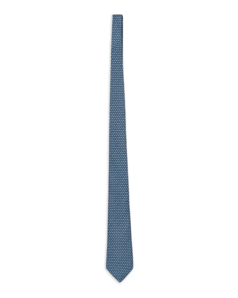 Ermenegildo Zegna Seidenkrawatte mit geometrischem Print - Blau Blau