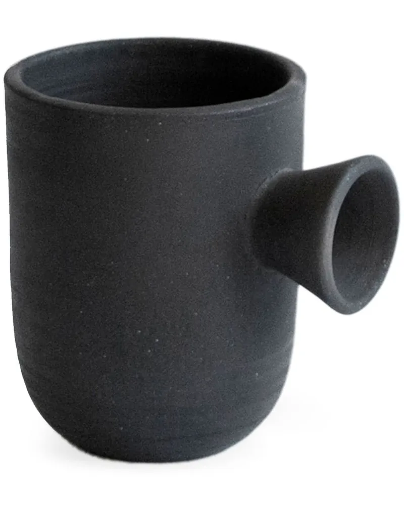 Origin Made Charred Cup Tonvase 13cm Schwarz