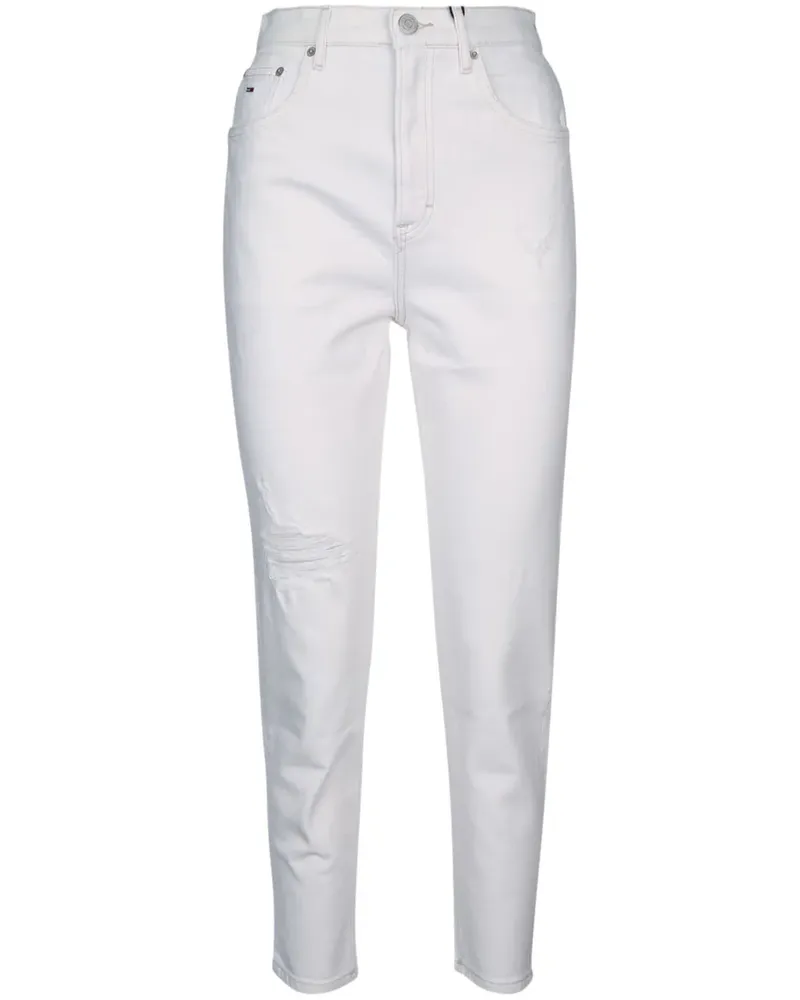 Tommy Hilfiger Hoch sitzende Tapered-Jeans - Weiß Weiß