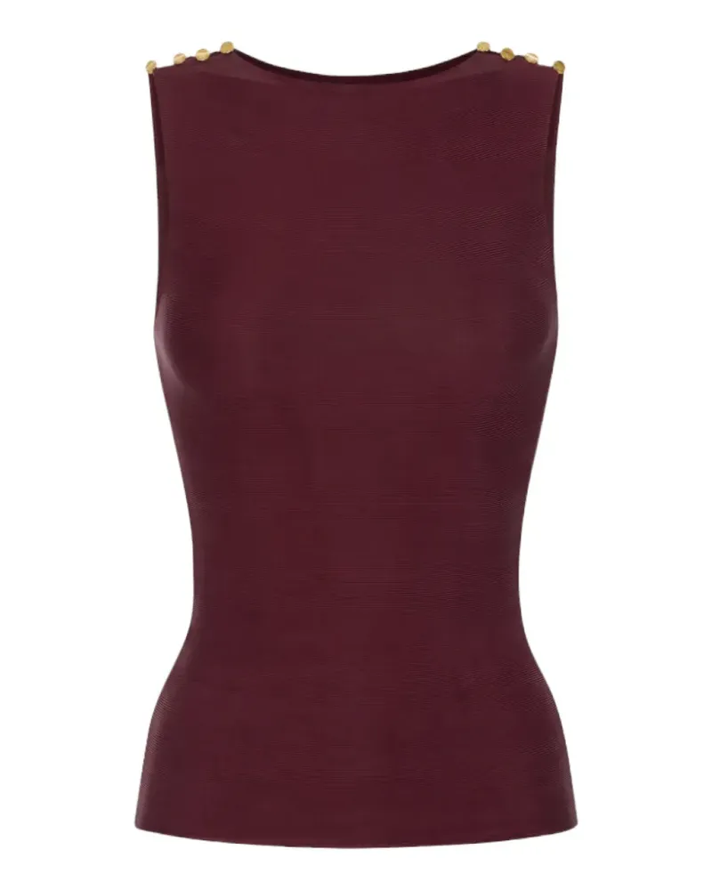 Elisabetta Franchi button-detail top - Braun Braun