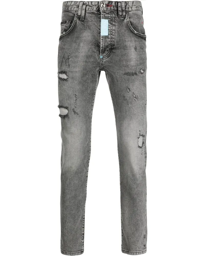 Philipp Plein Skinny-Jeans im Distressed-Look - Grau Grau