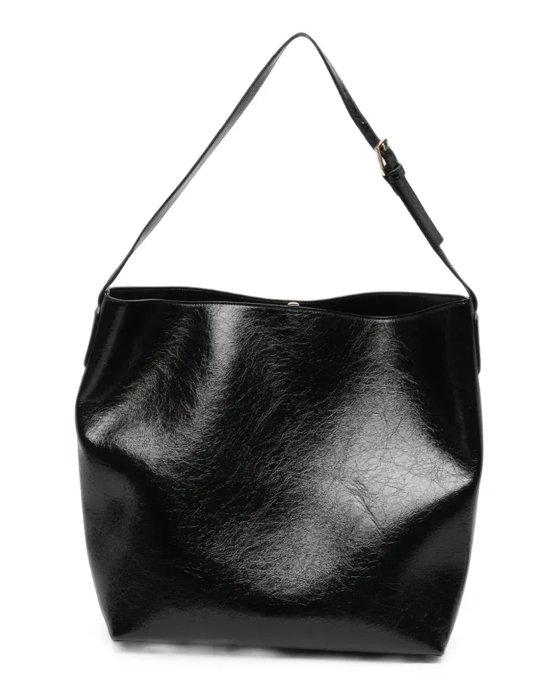 THEMOIRÈ Zoe crinkled-finish shoulder bag - Schwarz Schwarz