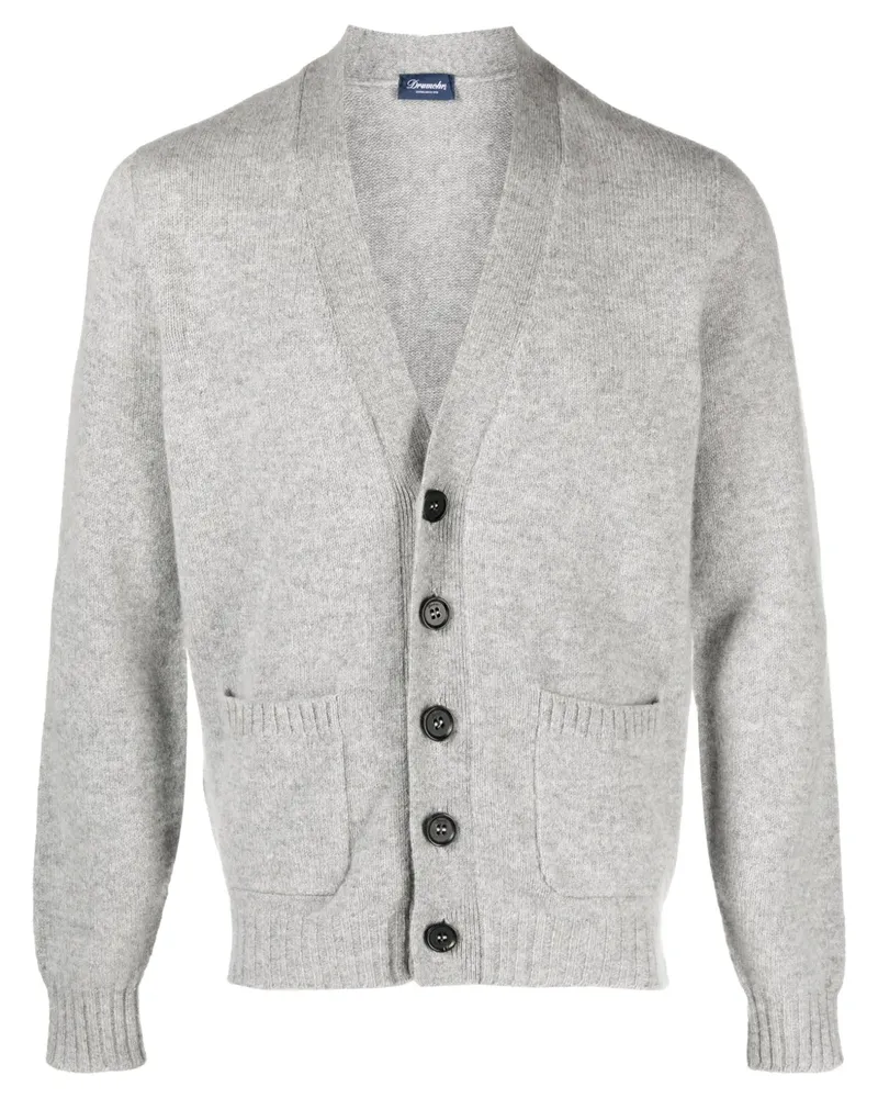 Drumohr  Melierter Cardigan mit V-Ausschnitt - Grau Grau