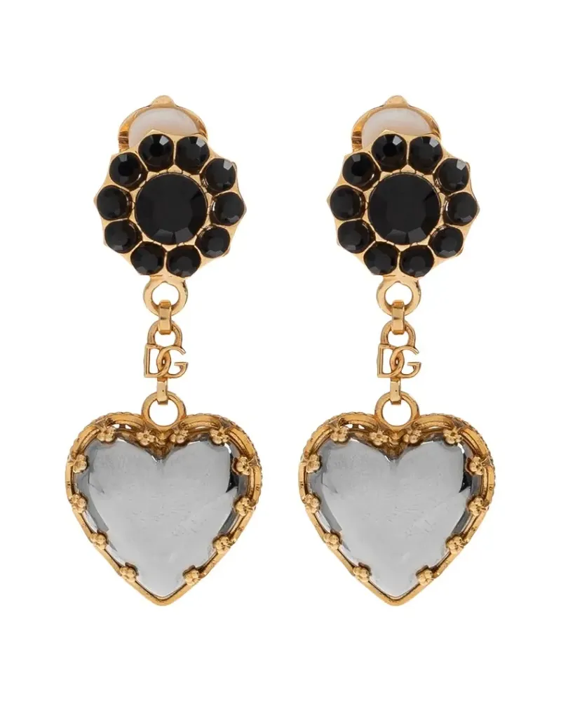 Dolce & Gabbana Sacro Cuore Ohrringe mit Herzanhänger - Gold Gold