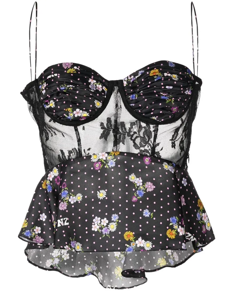 Natasha Zinko Camisole-Top mit Einsätzen - Schwarz Schwarz