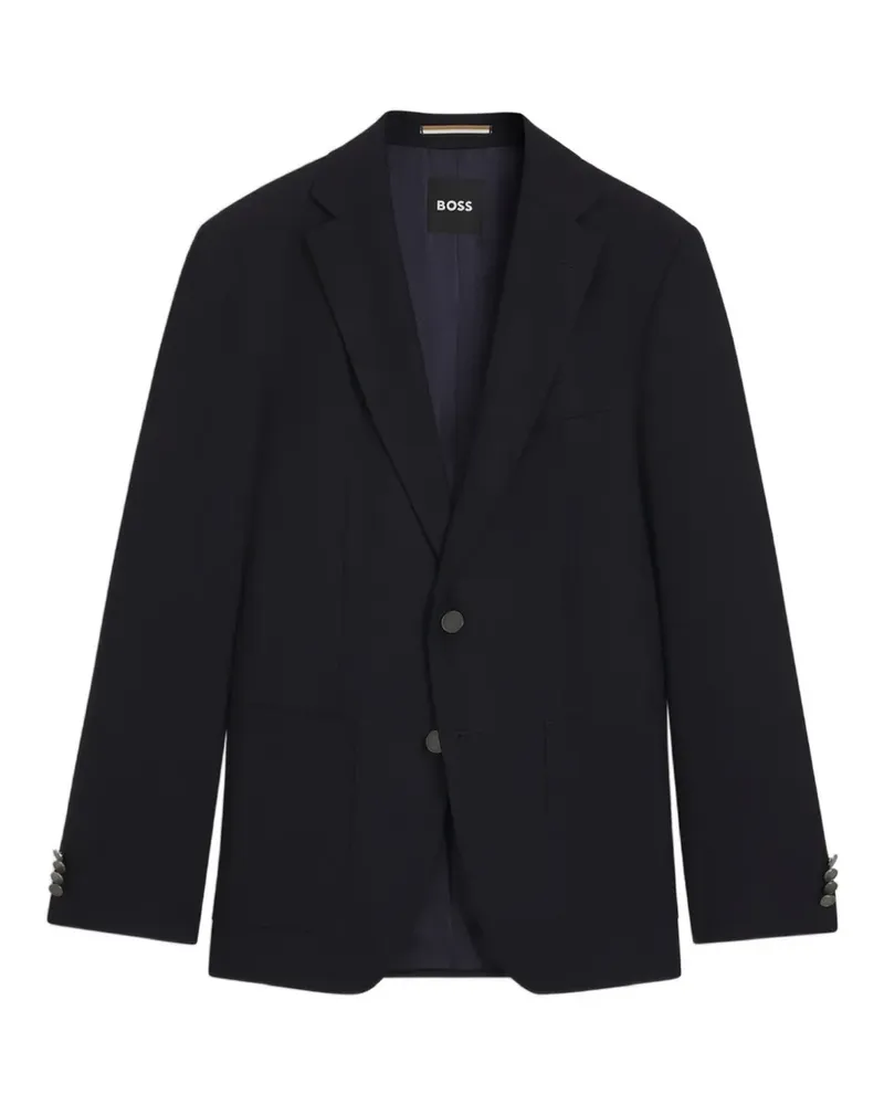 HUGO BOSS single-breasted patch-pocket blazer - Blau Blau