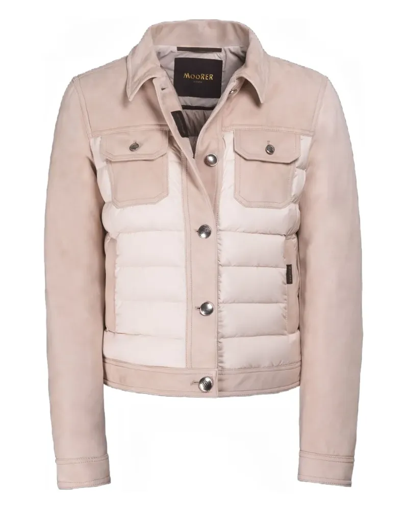 MOORER Gesteppte Petunia Jacke mit Wildledereinsätzen - Nude Nude