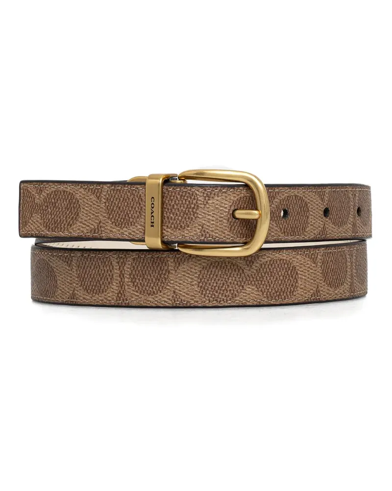 Coach Gemusterter Gürtel - Braun Braun