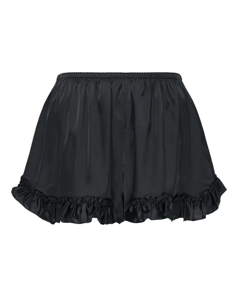 Simone Rocha Gerüschte Shorts mit Satinfinish - Schwarz Schwarz