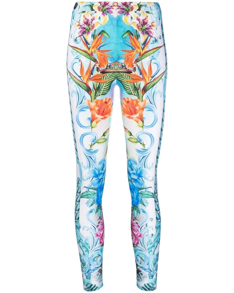 Philipp Plein Leggings mit grafischem Print - Blau Blau