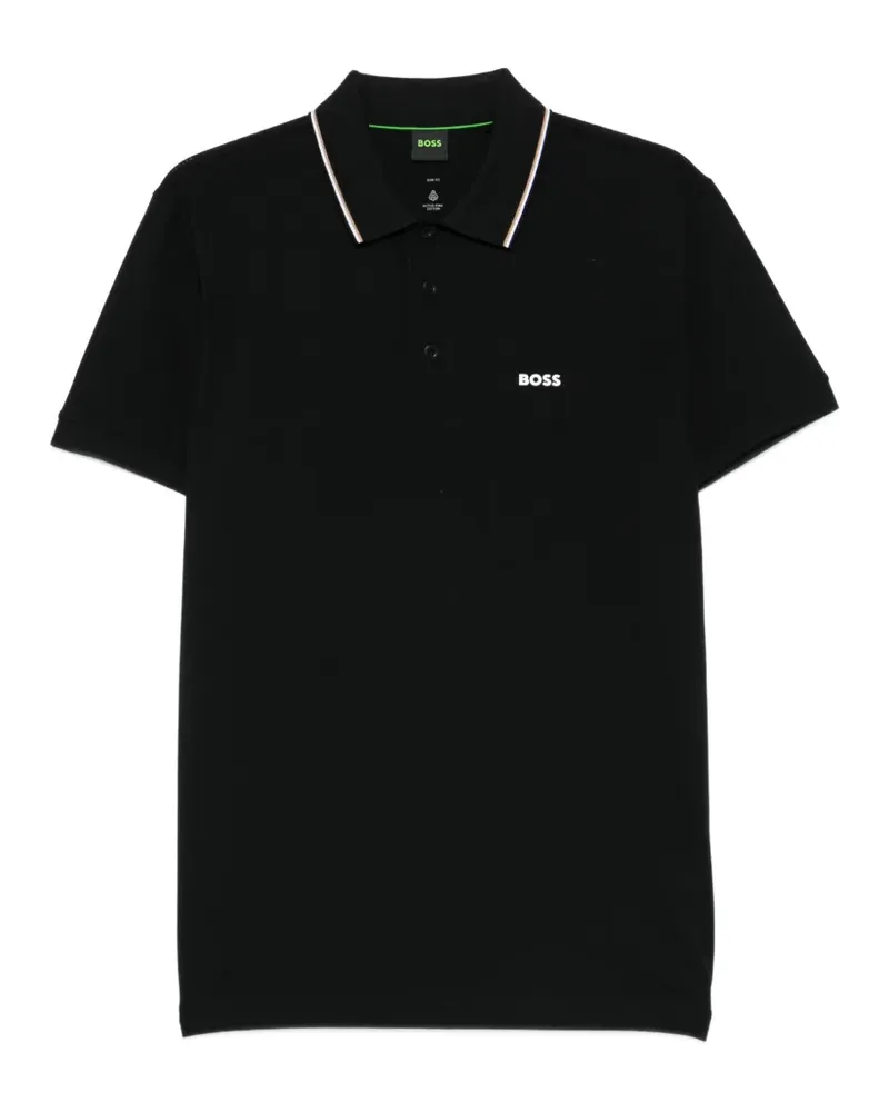 HUGO BOSS tipped cotton polo shirt - Schwarz Schwarz