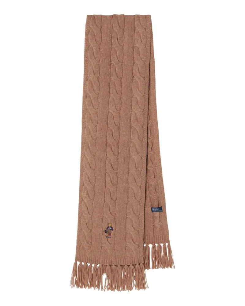Ralph Lauren Polo Bear cable-knit scarf - Braun Braun