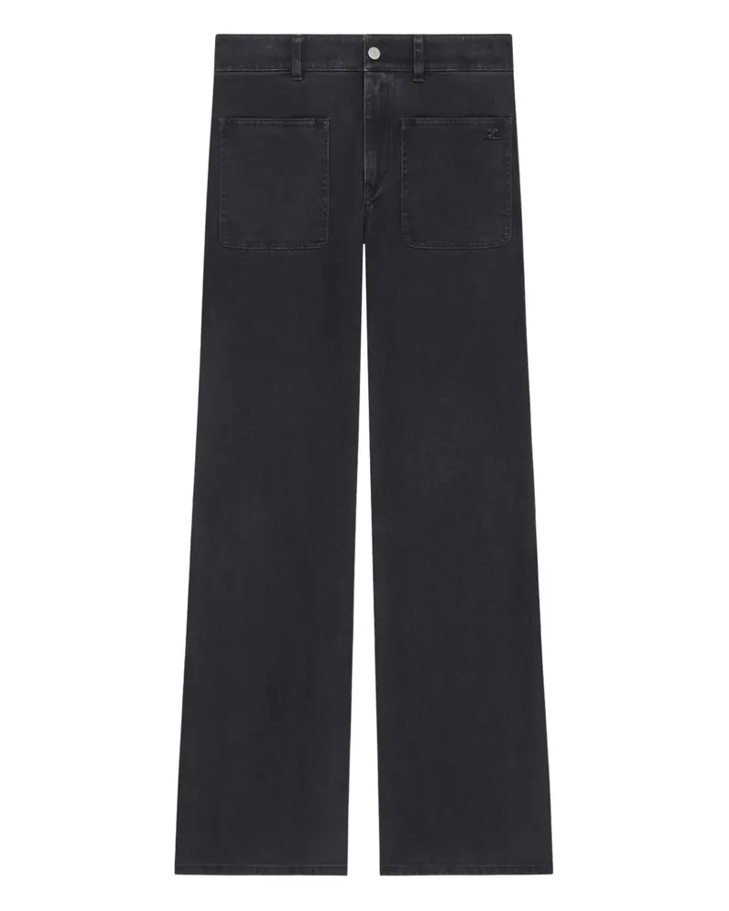 Courrèges button-fastening pocket jeans - Schwarz Schwarz