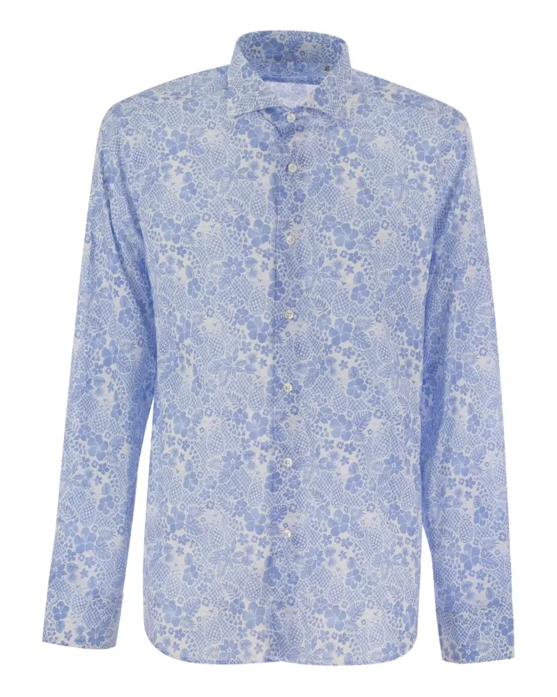 Fedeli Hemd mit Blumen-Print - Blau Blau