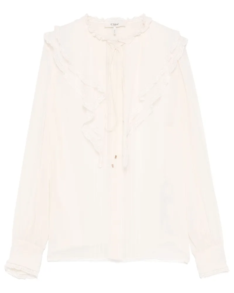 Chloé Seidenbluse mit Volants - Nude Nude